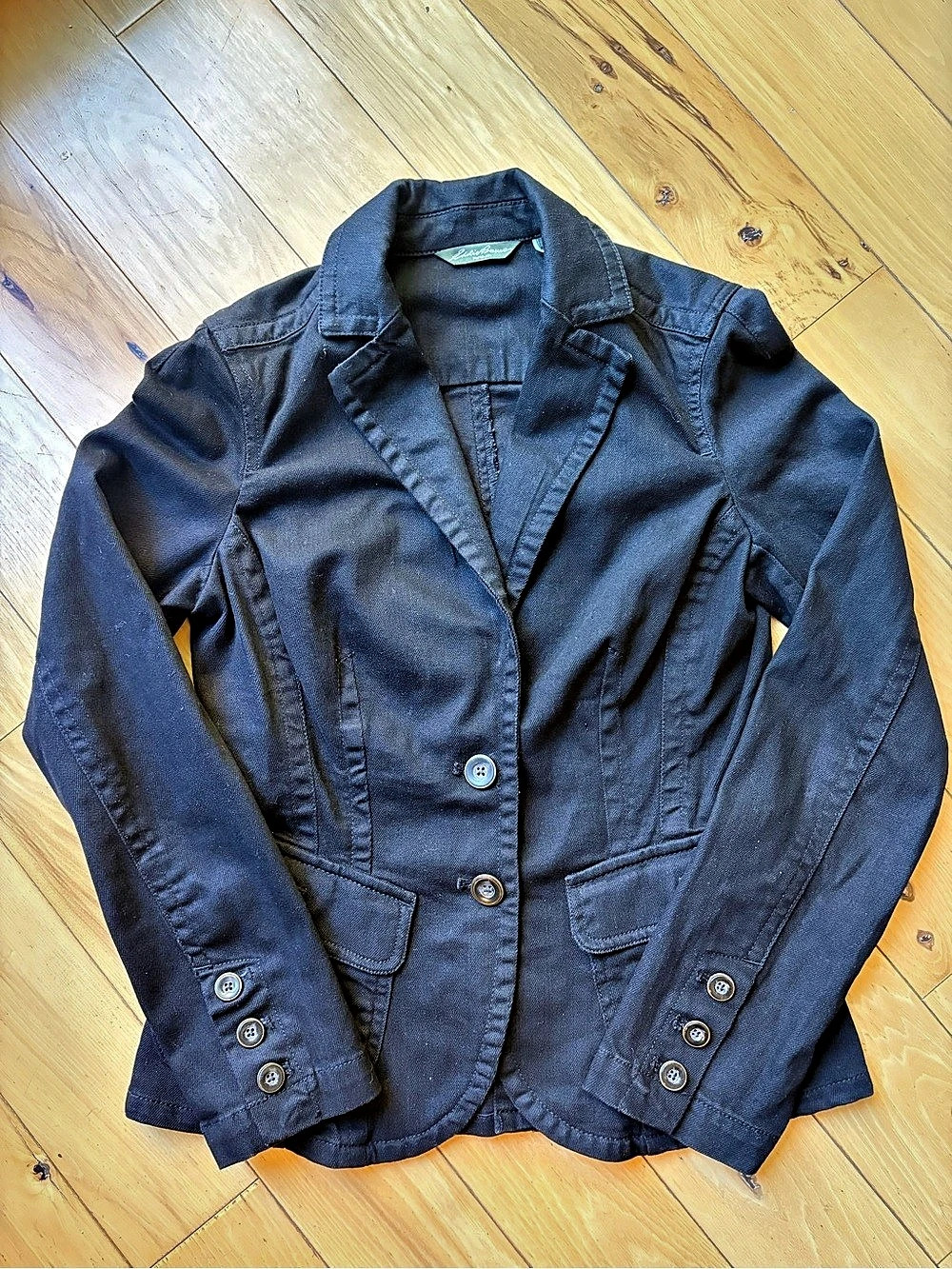 Vintage Eddie Bauer Black Fitted Blazer Jacket – Y2K Indie Sleaze Goth Grunge Ta